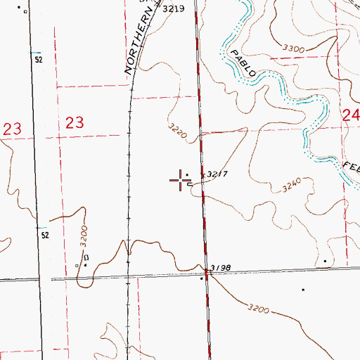 Topographic Map of 22N20W23DAD_01 Well, MT