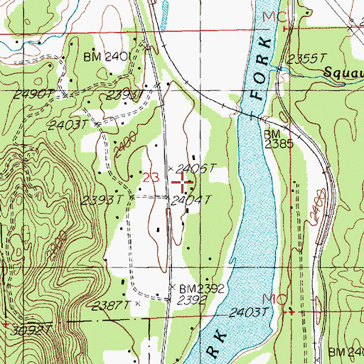 Topographic Map of 22N30W23DBAB01 Well, MT