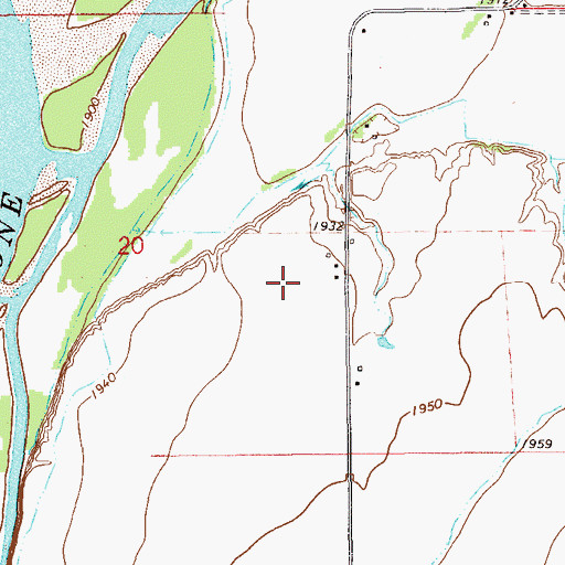 Topographic Map of 22N59E20DA__01 Well, MT