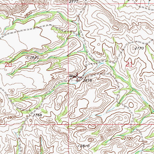 Topographic Map of 22N54E21CBBD01 Well, MT