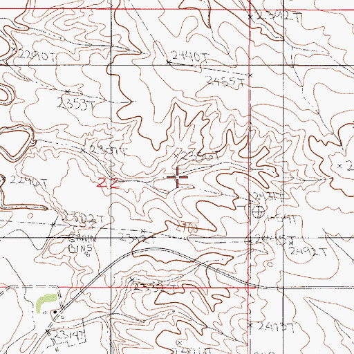 Topographic Map of 22N51E22DBAD01 Well, MT