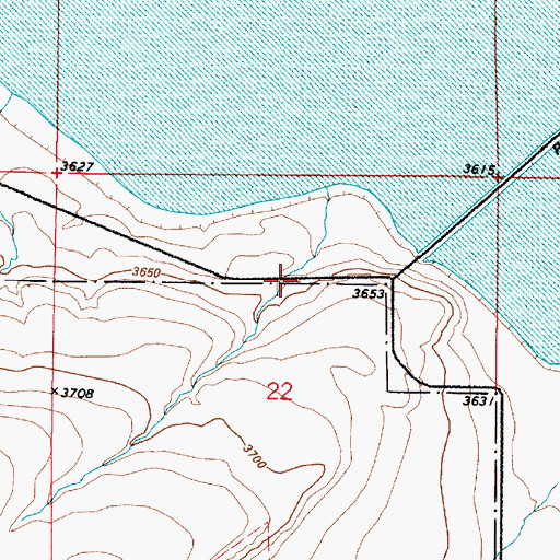 Topographic Map of 22N03E22ABCC12 Well, MT