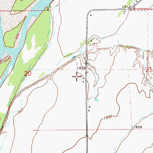 Topographic Map of 22N59E20DAAA01 Well, MT