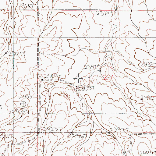 Topographic Map of 22N49E21CABD01 Well, MT
