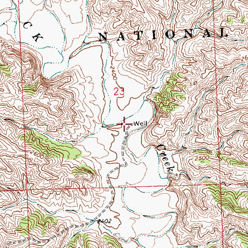 Topographic Map of 22N27E23DBCB01 Well, MT