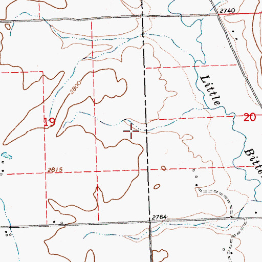Topographic Map of 22N23W19DAA_01 Well, MT