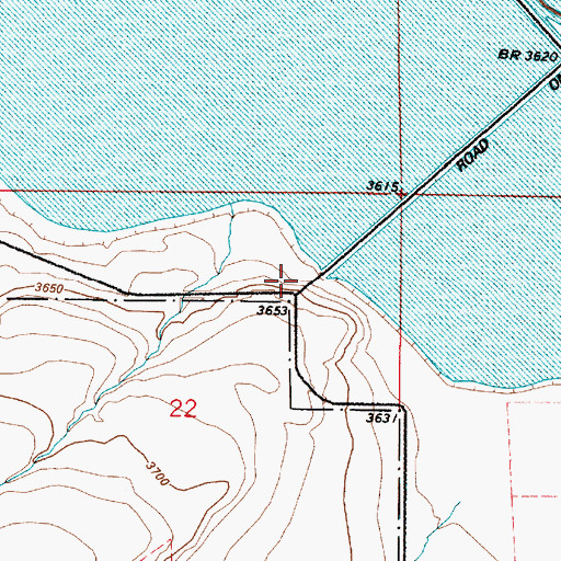 Topographic Map of 22N03E22AACC07 Well, MT