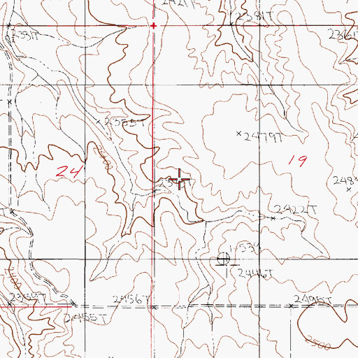 Topographic Map of 22N51E19CBBB01 Well, MT