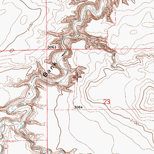 Topographic Map of 22N13E23BACC01 Well, MT