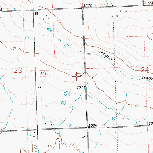 Topographic Map of 22N21W23DAA_01 Well, MT