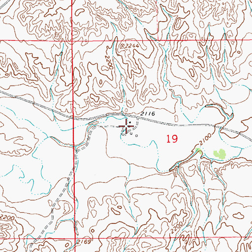 Topographic Map of 22N58E19BDCB01 Well, MT