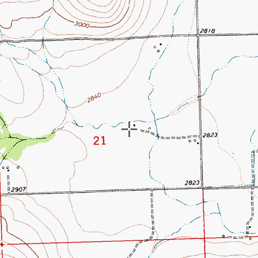 Topographic Map of 22N24W21ACD_01 Well, MT