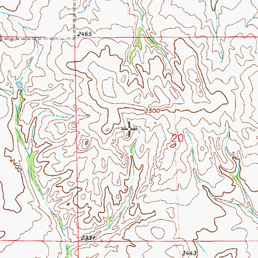 Topographic Map of 22N57E20BDCC01 Well, MT