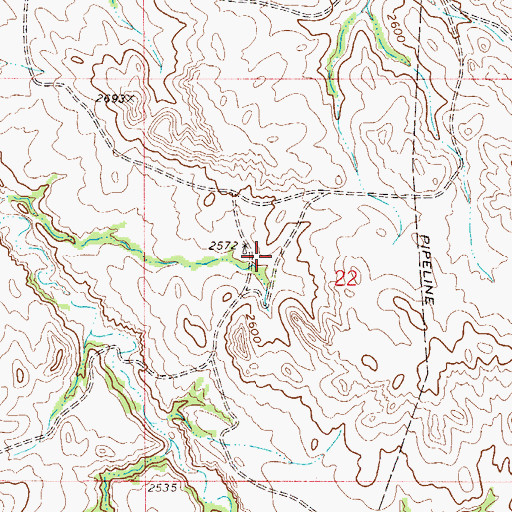 Topographic Map of 22N53E22BDCB01 Well, MT