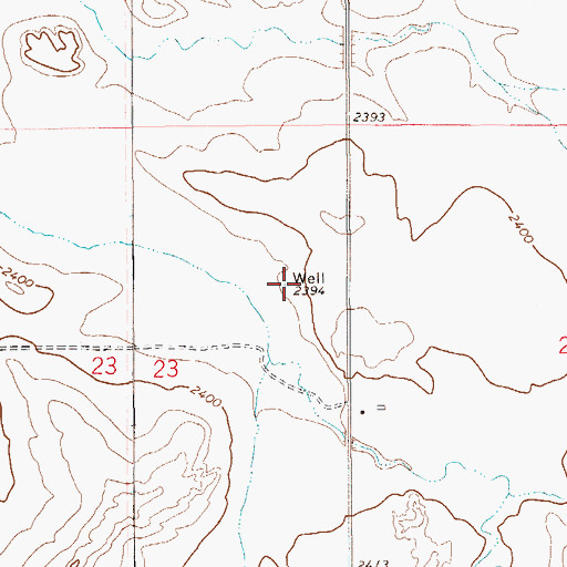 Topographic Map of 22N55E23ADBD01 Well, MT