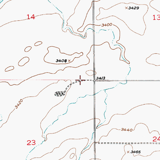 Topographic Map of 22N07E14DDCA01 Well, MT