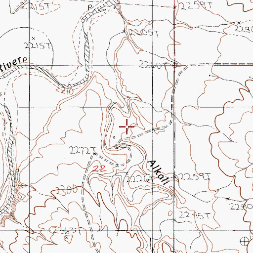 Topographic Map of 22N50E22ACAD01 Well, MT
