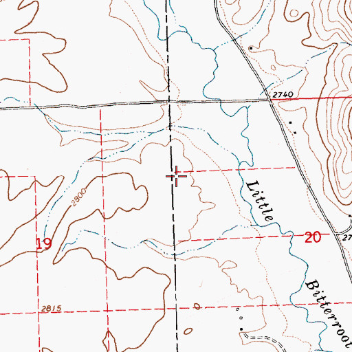 Topographic Map of 22N23W20BCCB01 Well, MT