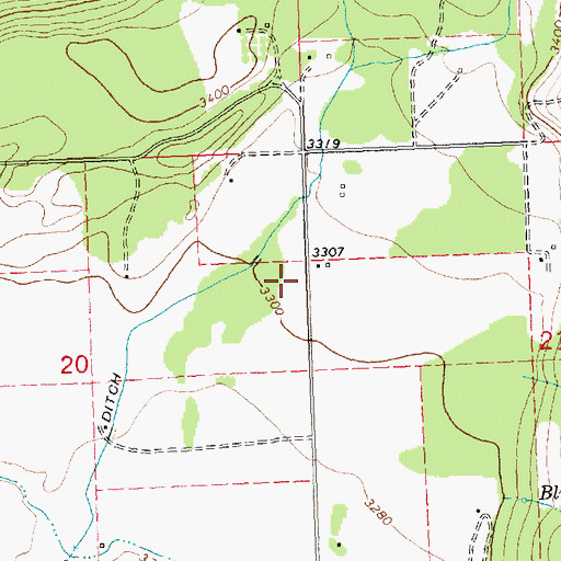 Topographic Map of 22N19W20ADAA02 Well, MT