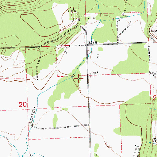 Topographic Map of 22N19W20BBDD01 Well, MT