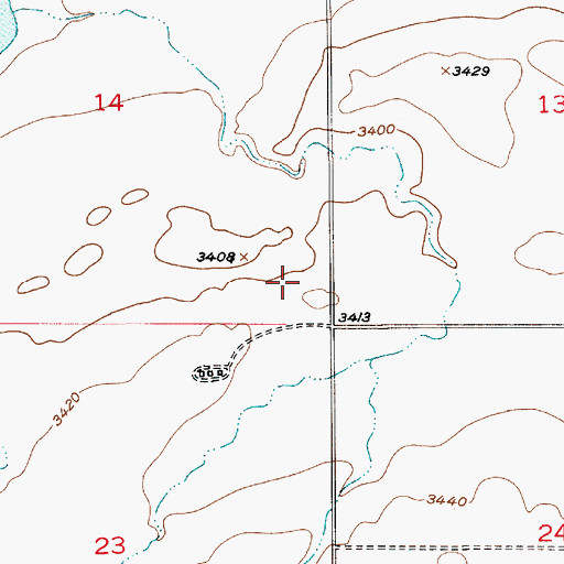 Topographic Map of 22N07E14DDAC01 Well, MT
