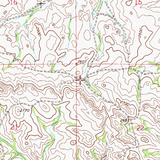 Topographic Map of 22N54E22BBCB01 Well, MT