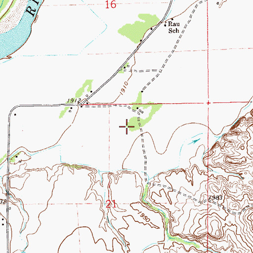 Topographic Map of 22N59E21AB__01 Well, MT