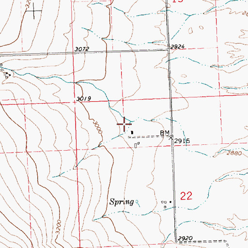 Topographic Map of 22N22W22BABC01 Well, MT