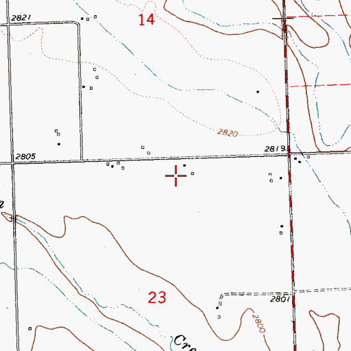 Topographic Map of 22N24W23ABAB01 Well, MT