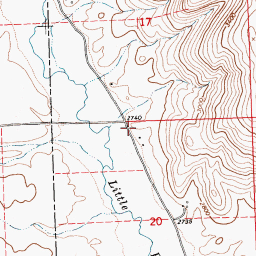 Topographic Map of 22N23W20BAAD01 Well, MT