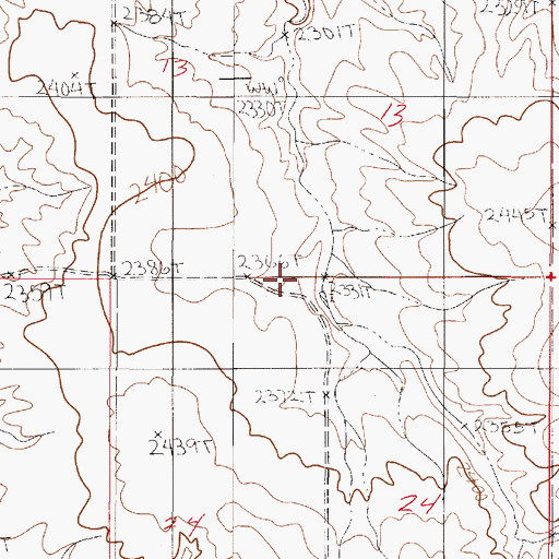 Topographic Map of 22N50E24BABA01 Well, MT