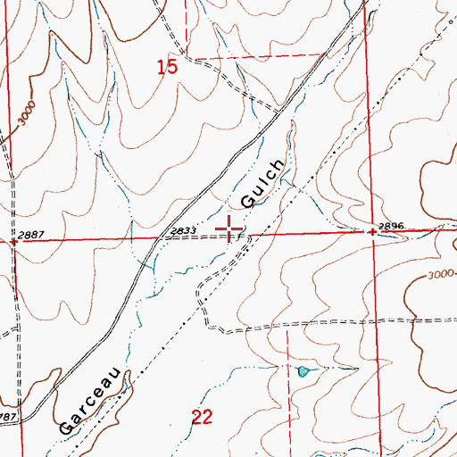 Topographic Map of 22N23W15DCDC01 Well, MT