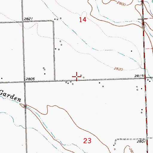 Topographic Map of 22N24W14CDD_01 Well, MT