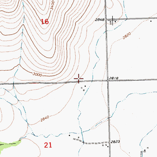 Topographic Map of 22N24W16DDCD01 Well, MT