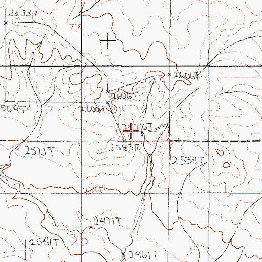 Topographic Map of 22N48E17DDCA01 Well, MT
