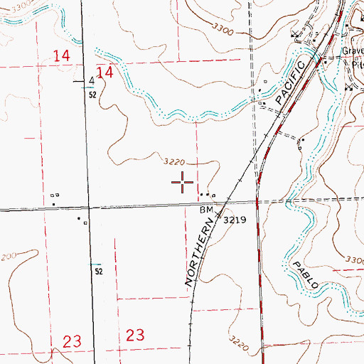 Topographic Map of 22N20W14DDC_01 Well, MT