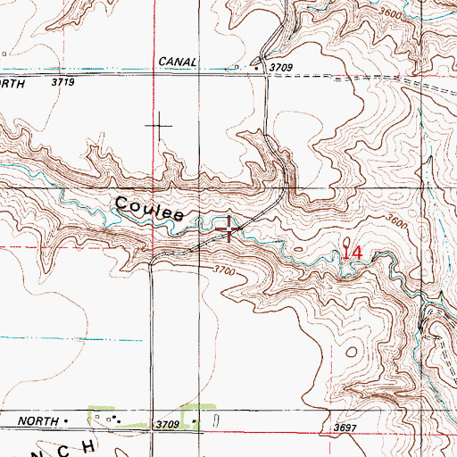 Topographic Map of Spring Coulee, MT