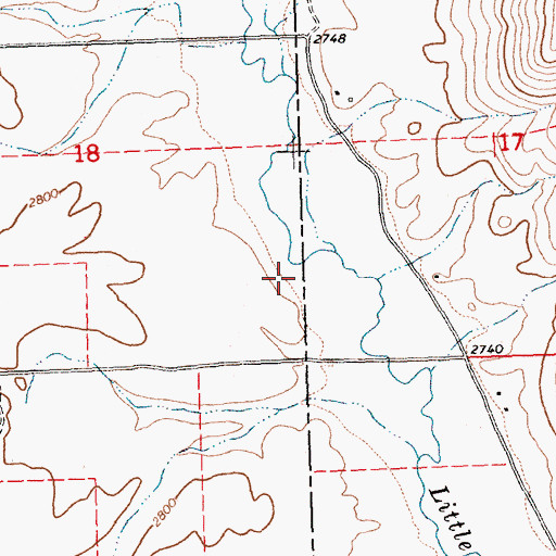 Topographic Map of 22N23W18DDA_01 Well, MT