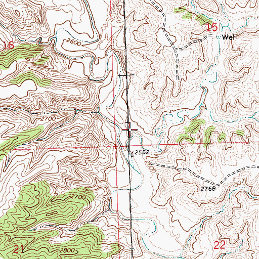 Topographic Map of 22N26E15CC__01 Well, MT