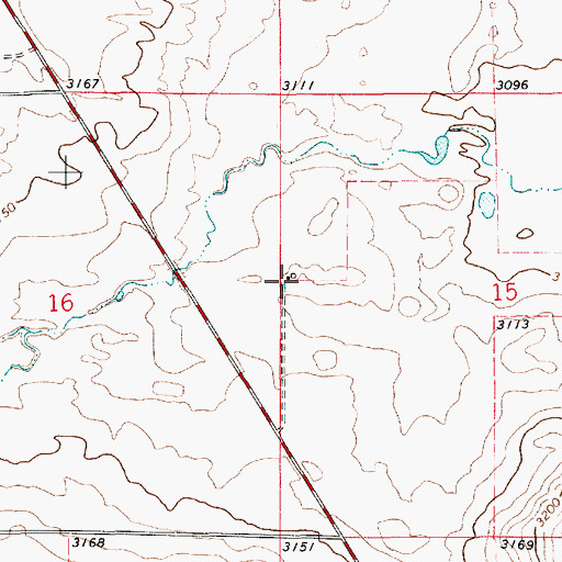 Topographic Map of 22N11E15BCCB01 Well, MT