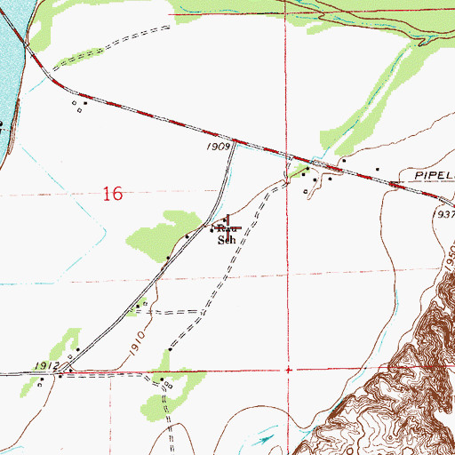 Topographic Map of 22N59E16DA__01 Well, MT
