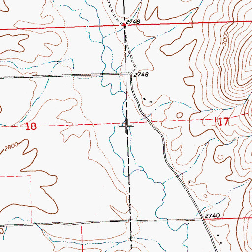 Topographic Map of 22N23W17CBB_01 Well, MT