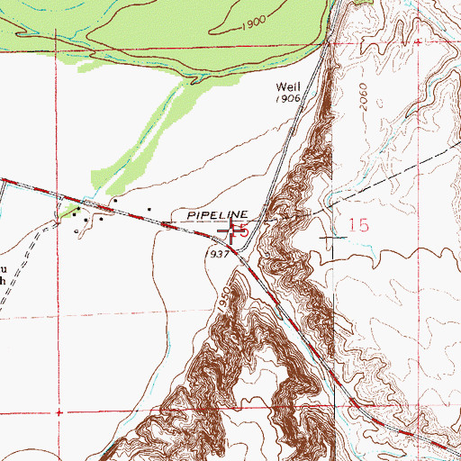 Topographic Map of 22N59E15DA__11 Well, MT
