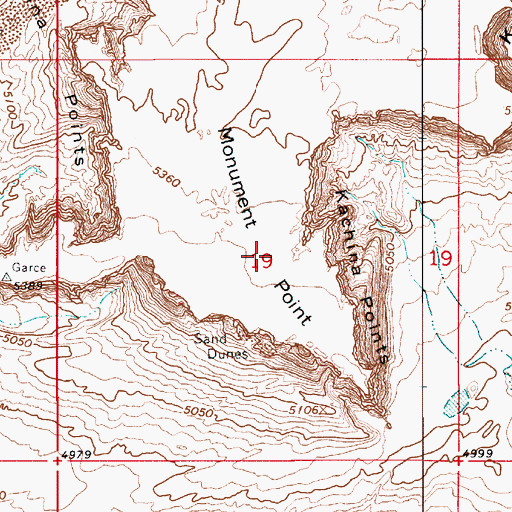 Topographic Map of Monument Point, AZ