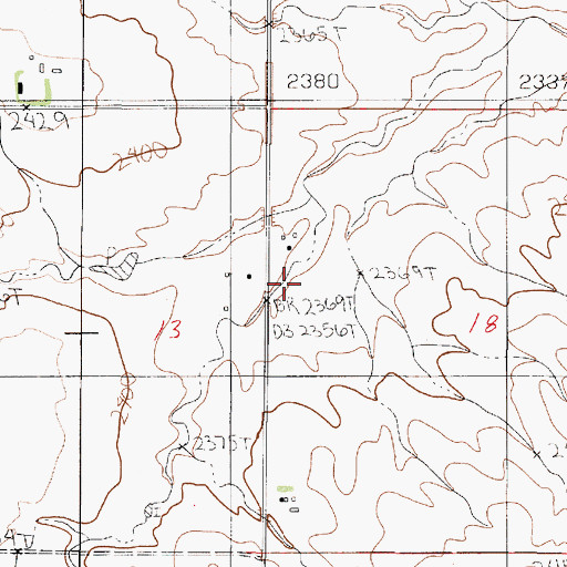 Topographic Map of 22N49E18BCCB01 Well, MT