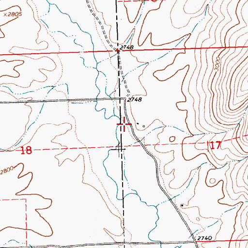 Topographic Map of 22N23W17BCB_01 Well, MT