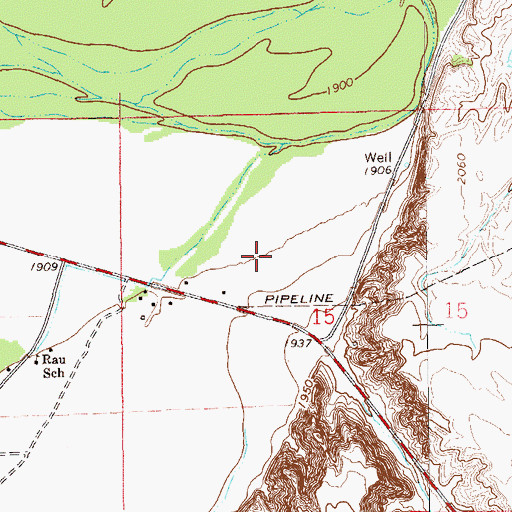 Topographic Map of 22N59E15BD__01 Well, MT