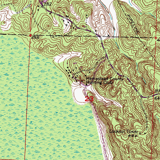 Topographic Map of Hempstead Country Hunting Club, AR