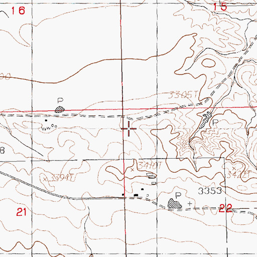 Topographic Map of 22N20E22BBBB01 Well, MT
