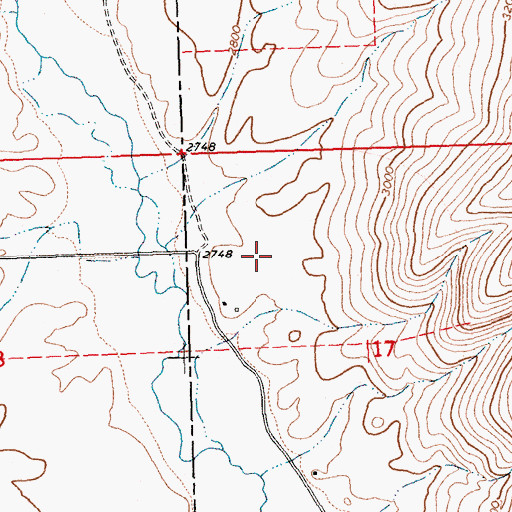 Topographic Map of 22N23W17BBDD01 Well, MT